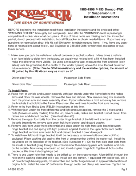 Installation Manual